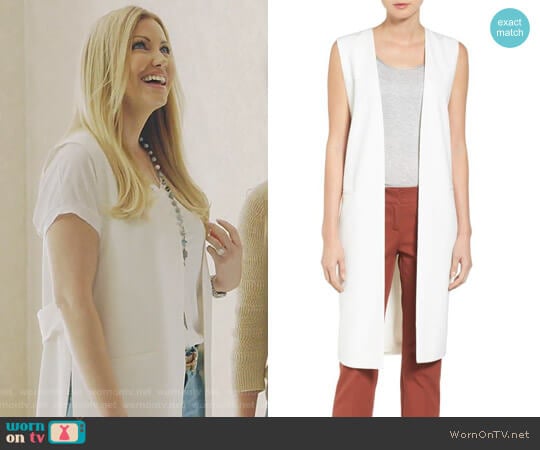 Halogen Long Twill Vest worn by Stephanie Hollman on The Real Housewives of Dallas