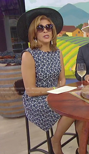 Hoda’s navy floral sleeveless dress on Today