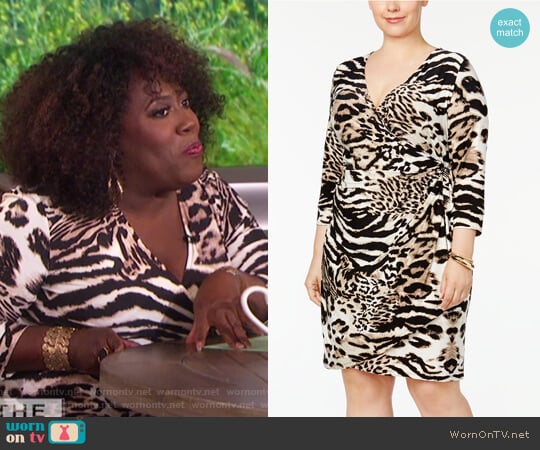 INC International Concepts Animal-Print Wrap Dress worn by Sheryl Underwood on The Talk