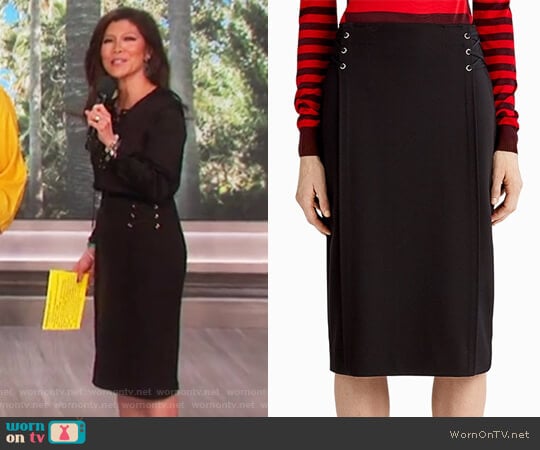 Jason Wu Soft Stretch Crepe Pencil Skirt worn by Julie Chen on The Talk