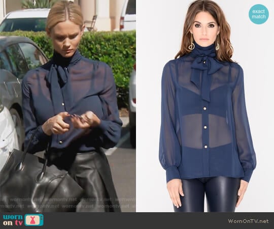 J.Dosi Bella Silk Chiffon Blouse worn by Meghan King Edmonds on The Real Housewives of Orange County