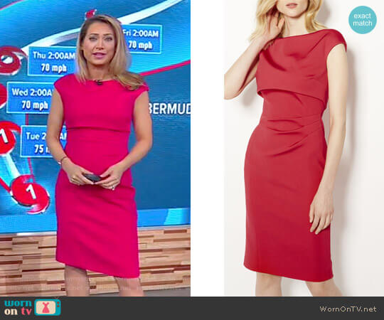 Karen Millen Double Layer Pencil Dress worn by Ginger Zee on Good Morning America
