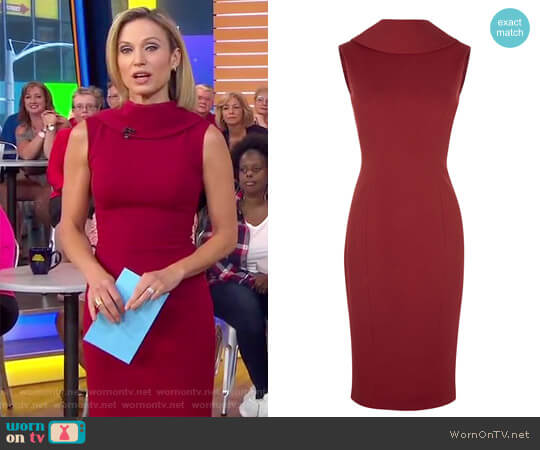 Karen Millen High Neck Pencil Dress worn by Amy Robach on Good Morning America