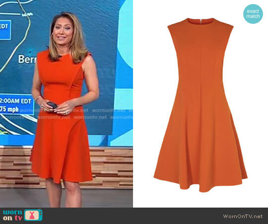 Karen Millen Panelled A-Line Dress worn by Ginger Zee on Good Morning America