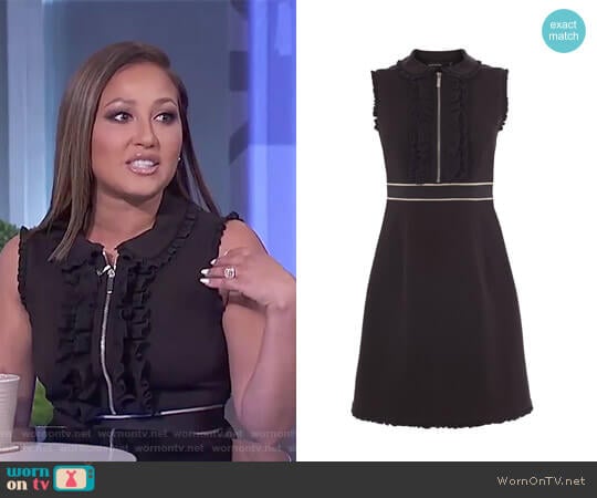 Karen Millen Ruffle Trim Smart Dress worn by Adrienne Houghton on The Real