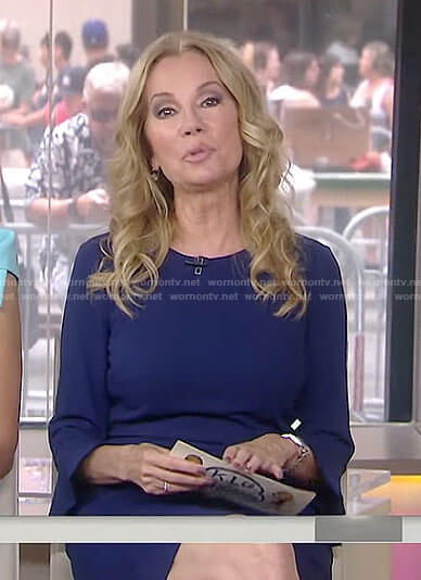 Kathie’s navy bell sleeve dress on Today