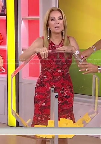 Kathie’s red floral keyhole dress on Today