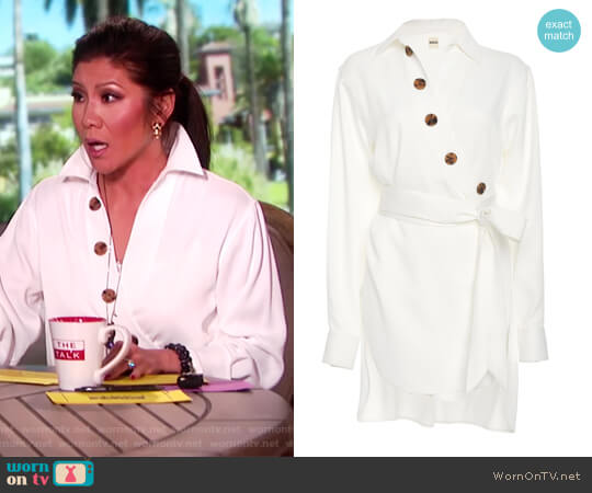 Khaite Asymmetric Blouse worn by Julie Chen on The Talk