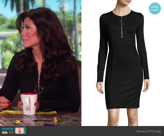 Thierry Mugler Long-Sleeve Half-Zip Mini Dress worn by Julie Chen on The Talk