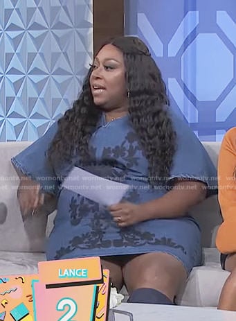 Loni’s floral denim dress on The Real
