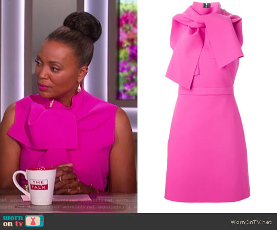 MSGM Tie-neck dress worn by Aisha Tyler on The Talk