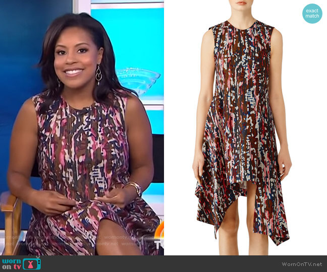 Marni Sleeveless Haze-Print Asymmetric Dress worn by Sheinelle Jones on Today