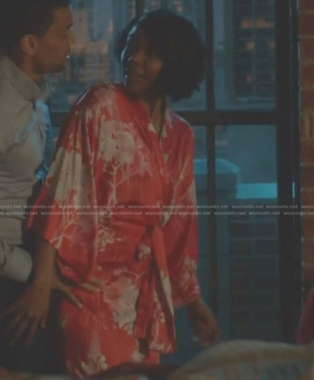 Mary Jane’s red floral robe on Being Mary Jane