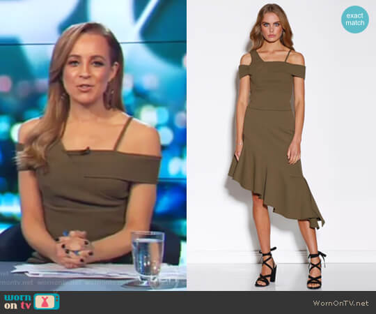 Ministry Of Style Khaki Top worn by Carrie Bickmore on The Project