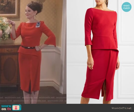Roland Mouret Ardingly dress worn by Karen Walker (Megan Mullally) on Will and Grace