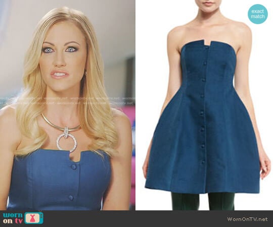 Rosie Assoulin Strapless A-Line Dress worn by Stephanie Hollman on The Real Housewives of Dallas