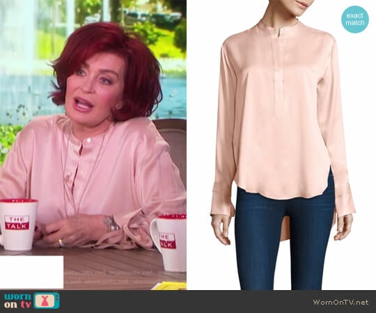 Rag & Bone Dylan Tie-Cuff Silk Blouse worn by Sharon Osbourne on The Talk