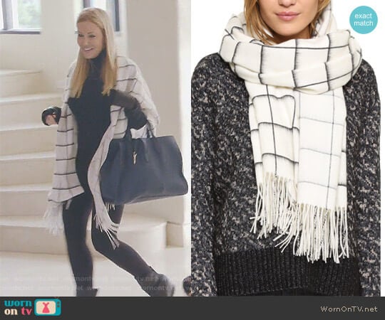 Rag & Bone Brushed Check Scarf worn by Stephanie Hollman on The Real Housewives of Dallas