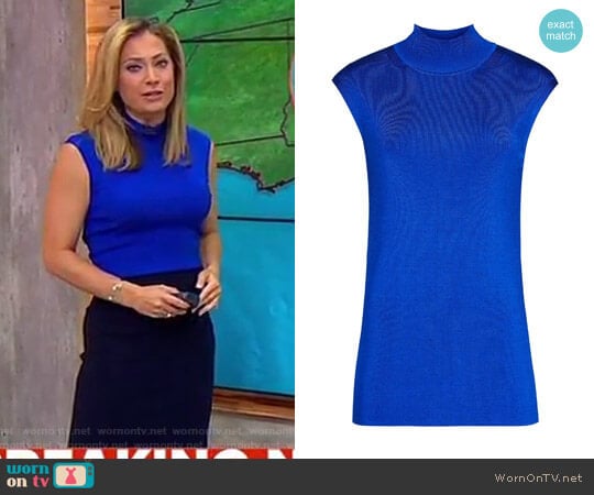 Reiss Gwen High Neck Knitted Top worn by Ginger Zee on Good Morning America