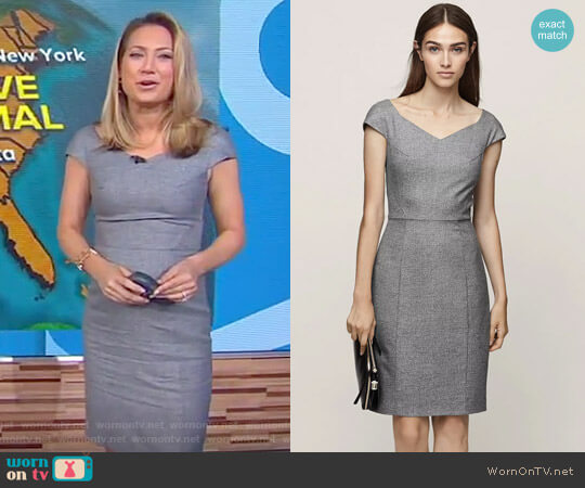 Reiss Hampstead Wide Neck Tailored Dress worn by Ginger Zee on Good Morning America