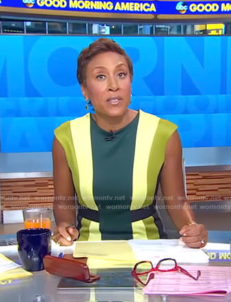 Robin’s green striped dress on Good Morning America