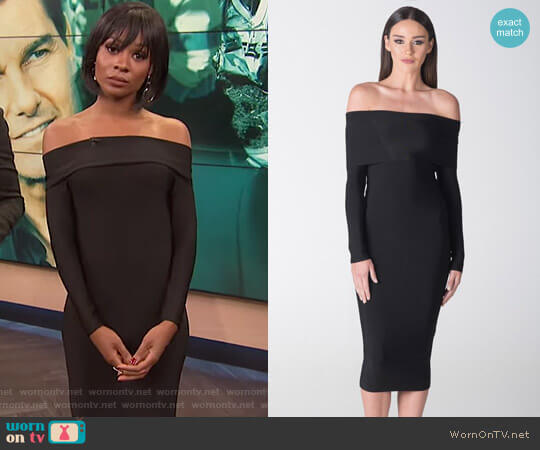 Santina Nicole Sienna Off The Shoulder Dress worn by Zuri Hall on E! News