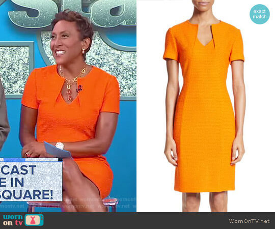 St. John Collection Ribbon Texture Knit Dress worn by Robin Roberts on Good Morning America