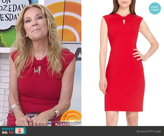 Tahari Knotted Scuba Sheath Dress worn by Kathie Lee Gifford on Today