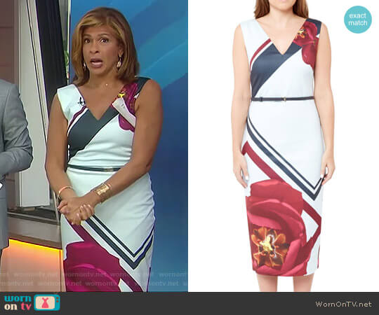Ted Baker Flowered Lattice Bodycon Dress worn by Hoda Kotb on Today