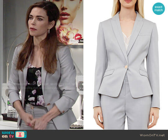 Ted Baker Radiia Blazer worn by Victoria Newman (Amelia Heinle) on The Young and the Restless