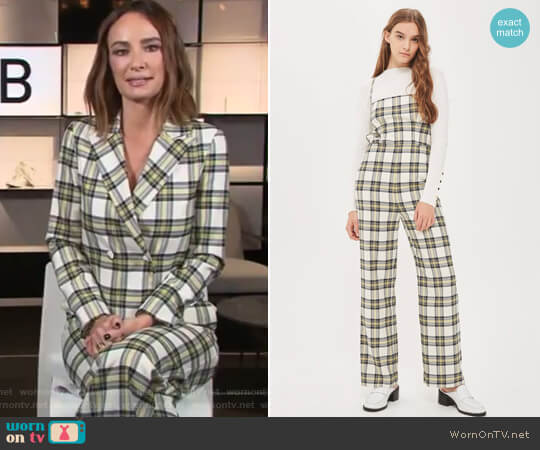 Topshop Checked Bustier Jumpsuit worn by Catt Sadler on E! News