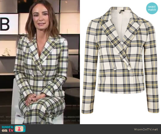 Topshop Checked Crop Jacket worn by Catt Sadler on E! News