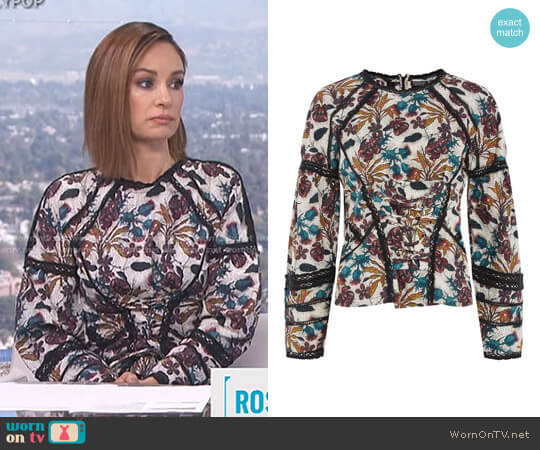 Topshop Lace Corset Long Sleeved Top worn by Catt Sadler on E! News
