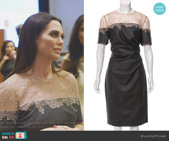 Valentino Lace Trim Wool Dress worn by D’Andra Simmons on The Real Housewives of Dallas