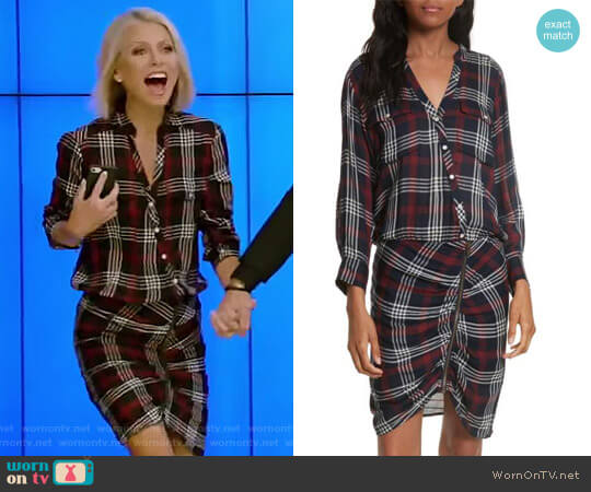 Veronica Beard Emory Ruched Cargo Shirtdress worn by Kelly Ripa on Live with Kelly and Mark