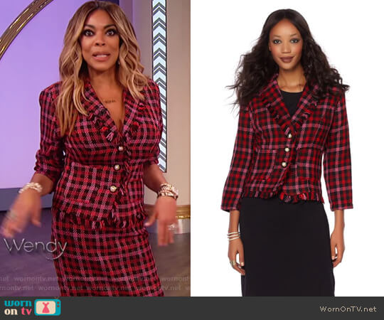 Wendy Williams HSN Collection Boucle Jacket with Faux Pearl Buttons worn by Wendy Williams on The Wendy Williams Show