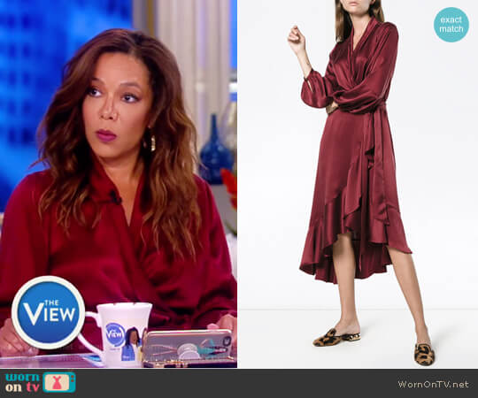 Zimmermann Silk Wrap Dress with Ruffle Detail worn by Sunny Hostin on The View