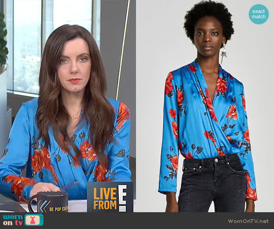 Zara Floral Print Bodysuit worn by Melanie Bromley on E! News