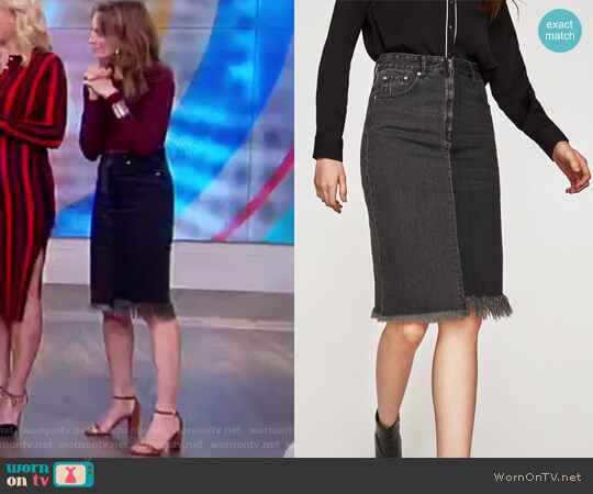 Zara Two-Tone Denim Midi Skirt worn by Jedediah Bila on The View