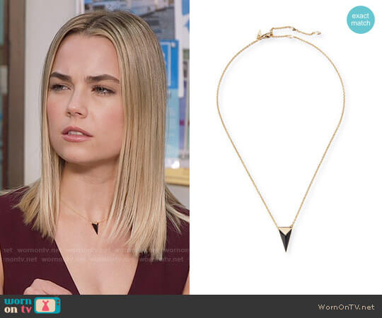 Alexis Bittar Faceted Pyramid Pendant Necklace worn by Anna (Rebecca Rittenhouse) on The Mindy Project