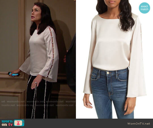 Alice + Olivia Genia Top worn by Quinn Fuller (Rena Sofer) on The Bold and the Beautiful