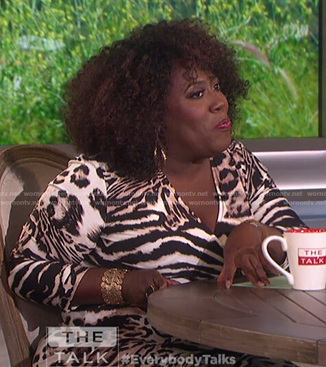 Sheryl’s animal print wrap dress on The Talk