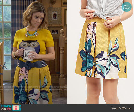 Tropicale Skirt from Anthropologie worn by Kimmy Gibbler (Andrea Barber) on Fuller House