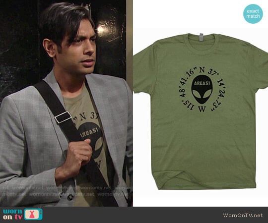 Aliens Head Tee worn by Ravi Shapur (Abhi Sinha) on The Young and the Restless