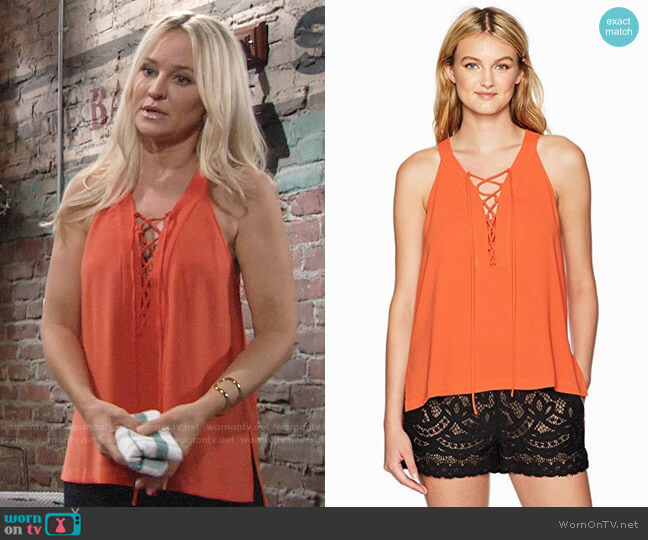 Bcbgmaxazria Lana Top worn by Sharon Newman (Sharon Case) on The Young and the Restless