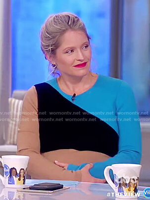 Sara’s colorblock sweater dress on The View