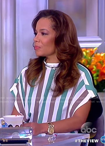 Sunny’s striped high neck top on The View