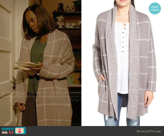 BP Oversize Windowpane Cardigan worn by Annalise Keating (Viola Davis) on How to Get Away with Murder