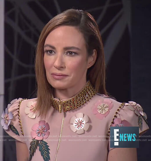 Catt’s pink embroidered dress on E! News