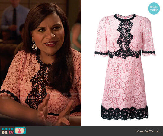Dolce & Gabbana Lace Dress worn by Mindy Lahiri (Mindy Kaling) on The Mindy Project